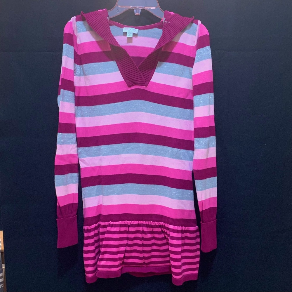 The Children’s Place Sweater Dress Stripe Knit Pink Size 14 XL